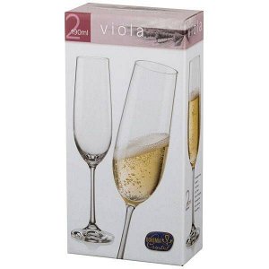 Набор бокалов для шампанского из 2 шт. 190 мл.высота=24 см. (кор=24набор.)