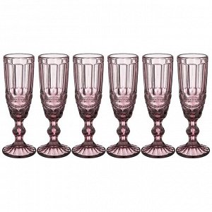 Набор бокалов для шампанского "серпентина" из 6шт. серия "muza color" 150мл. / в=20 см (кор=4наб.)