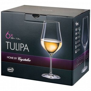 Набор бокалов для вина 350мл из 6 штук "tulipa" высота=22 см. (кор=8набор.)