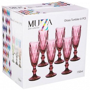 Набор бокалов для шампанского "ромбо" 6шт. серия "muza color" 150мл. / в=20 см. (кор=4наб.)