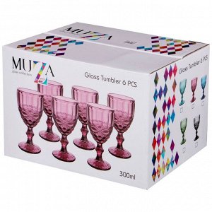 Набор бокалов для вина "серпентина" из 6шт. серия "muza color" 300мл. / в=17 см (кор=4наб.)