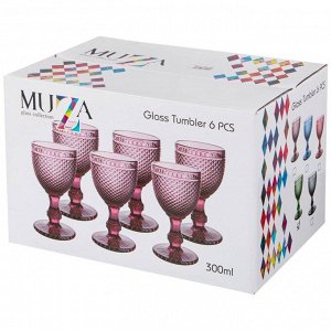 Набор бокалов для вина "гранат" 6шт. серия "muza color" 300мл. / в=17 см (кор=4наб.)