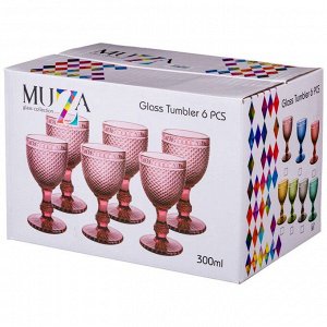 Набор бокалов для вина "гранат" 6шт. серия "muza color" 300мл. / в=17 см (кор=4наб.)