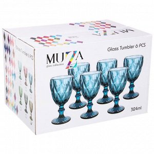 Набор бокалов для вина "ромбо" 6шт. серия "muza color" 320мл. / в=17 см. (кор=4наб.)