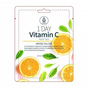 Med B. Тканевая маска с витамином С, 1 Day Vitamin C Mask Pack, 27 мл