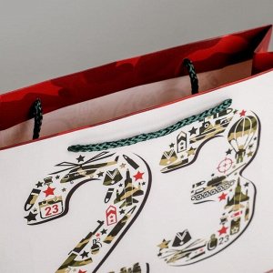Пакет ламинированный горизонтальный «23 февраля», MS 23 × 18 × 10 см