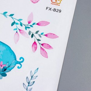 Наклейка пластик интерьерная цветная "Барашек и цветочки" 30х60 см