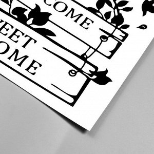 Наклейка пластик интерьерная чёрная "Welcome Sweet home" 31х39 см