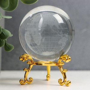 Сувенир стекло "Глобус" d=6 см ажурная подставка 8.5х6х6см
