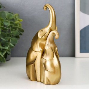 Сувенир полистоун "Два африканских слона" бронза (набор 2 шт) 15,5х10х5 см