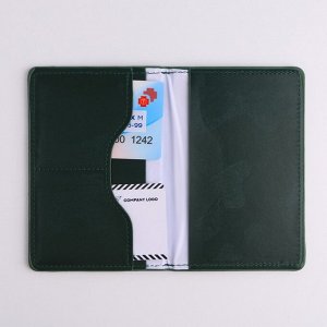 Обложка для паспорта с доп.карманом внутри «100% мужик», искусственная кожа