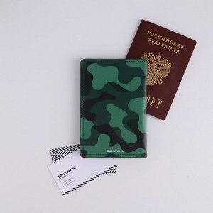 Обложка для паспорта с доп.карманом внутри «100% мужик», искусственная кожа