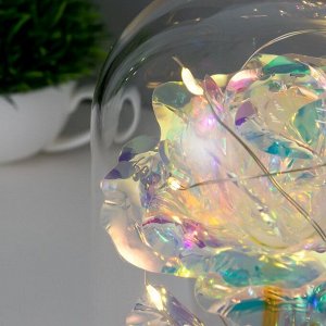 Фигурка светящаяся колба RISALUX «Яркий цветок», LED-ночник, от батареек 3xААА, 11x11x21.5 см