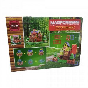 Конструктор магнитный Log House Set , 87 деталей/Детский конструктор