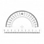 Транспортир 10см, 180°пластиковый  прозрачный ArtSpace