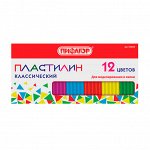 Пластилин 12 цв, 120 гр, картон. упак., Пифагор
