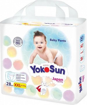 Детские одноразовые подгузники-трусики "YokoSun" размер XХL (15-23 кг) 28 шт