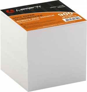 Блок для записей, 90 х 90 х 90 мм, белый, пл.80г/кв.м, белизна 96%,  Lamark
