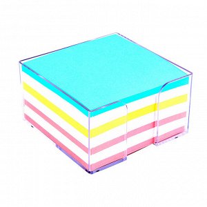 Блок для записей в пласт. боксе, 90 х 90 х 45 мм, цветной, пл.60г/кв.м, OfficeSpace