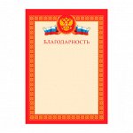 Благодарность А4, мелованный картон, российская символика, ArtSpace