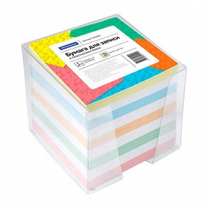 Блок для записей в пласт. боксе, 90 х 90 х 90 мм, цветной, пл. 60г/кв.м, OfficeSpace