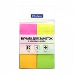 Блок самоклеящ. для записей 38 х 51 мм, 200 л., неон 4 цвета, OfficeSpace