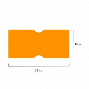 Этикет-лента 21х12, прямоугольная, оранжевая, 5р/600 шт., BRAUBERG