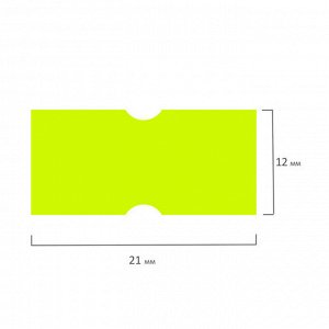 Этикет-лента 21х12, прямоугольная, желтая, 5р/ 600 шт., BRAUBERG