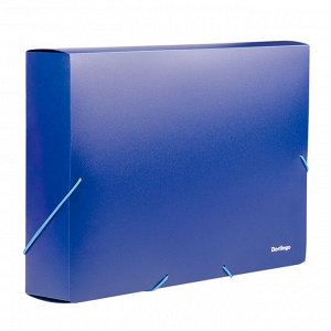 Папка-короб на резинке А4, корешок 50 мм, пластик 700 мкм, синяя Berlingo