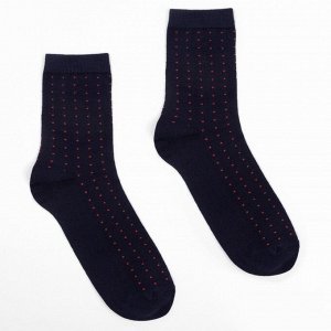 Носки мужские MINAKU «Красные точки», цвет синий, размер 40-41 (27 см)