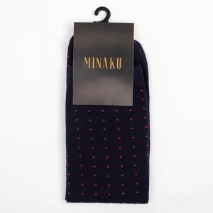 Носки мужские MINAKU «Красные точки», цвет синий, (27 см)
