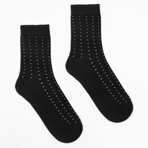 Носки мужские MINAKU «Белые точки», цвет чёрный, (29 см)