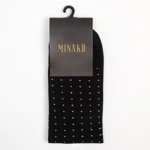 Носки мужские MINAKU «Белые точки», цвет чёрный, (27 см)
