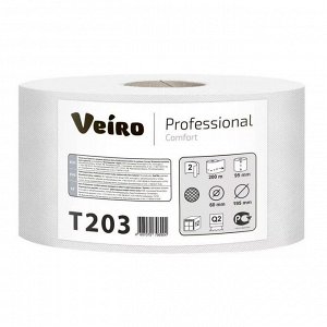 Бумага туалетная 2-слойная, Veiro Comfort, 200 м., белая