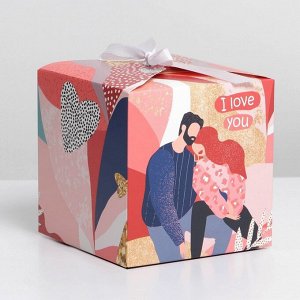 Коробка складная «LOVE», 12 x 12 x 12 см