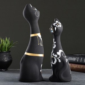 Набор фигурок керамика «Love Коты», 2 шт., чёрные, 7x9x24 см