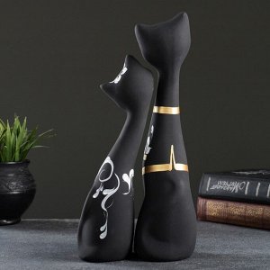 Набор фигурок керамика «Love Коты», 2 шт., чёрные, 7x9x24 см