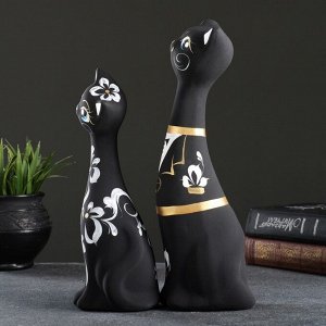 Фигура "Love Коты" набор 2шт черные 7х9х24см