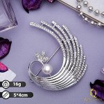 Брошь &quot;Павлин&quot; королевский, цвет белый в серебре