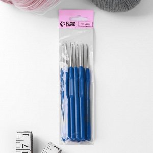 Крючок для вязания, с пластиковой ручкой, d = 1,5 мм, 13,5 см, цвет синий