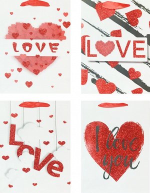 Бумажные подарочные пакеты "Love"