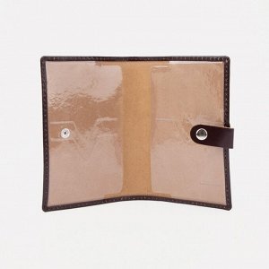 Обложка для паспорта на клапане, цвет коричневый