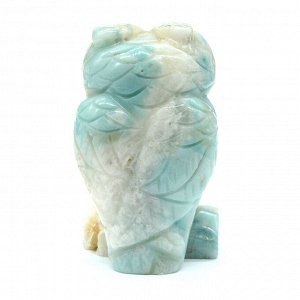 Резная фигура из камня амазонит Сова.