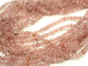Бусины из клубничного кварца рондель гр.5*4мм, 38,5см, 92 бусины
