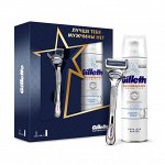 GILLETTE #  НАБОР SKINGUARD Sensitive для бритья (станок (1 кассета) + Пена д/бр. чувств. кожи 250 мл)