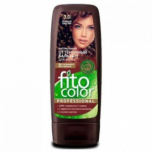 Натуральный Оттеночный Бальзам для волос "Fito Color Professional", 140 мл, тон 3.0 темный каштан