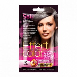 5в1 Стойкая крем-краска для волос Effect Color 50 мл, тон 1.0 черный