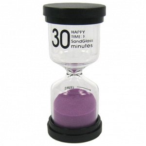 Песочные часы на 30 минут, фиолетовые, 10см, стекло, пластик