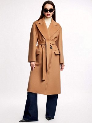 Шерстяное пальто с поясом, 50 размер