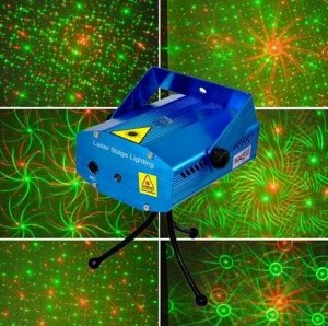 Лазерный проектор с эффектом цветомузыки